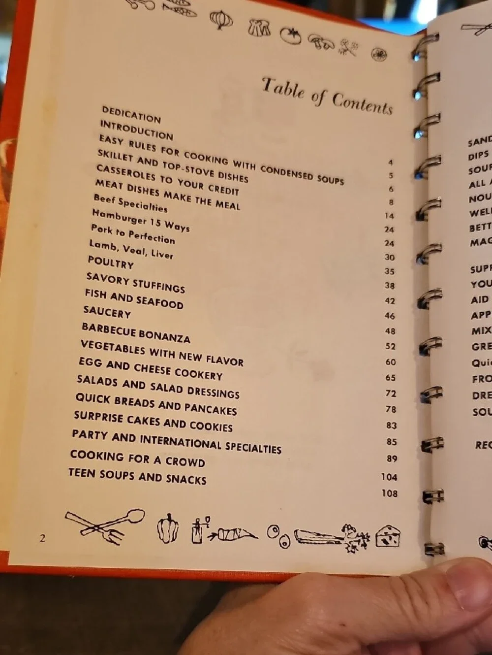 VTG Campbell’s Cooking With Soup Cookbook Red Ring Binder Spiral Bound Retro